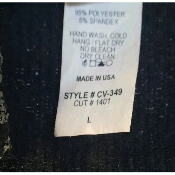 Black Silver Large Houndstooth Pattern Curvesque Cape Scattered Sequin Jacket  L - Picture 4 of 4